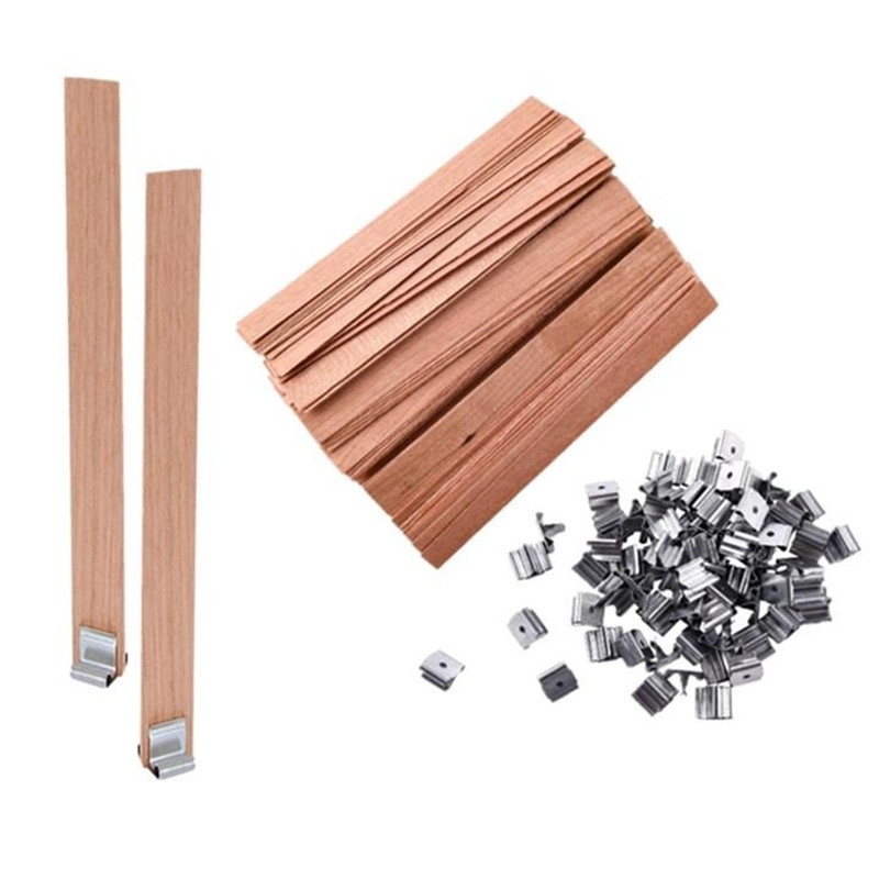 Wood Wick Crackle - 40 buah Set sumbu lilin kayu