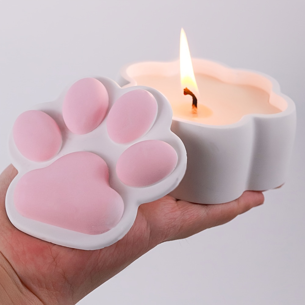 Candle Making Jars With Lids - Kotak Penyimpanan Cakar Kucing Cetakan Silikon