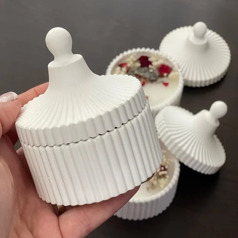 Candle Making Jars With Lids - Cetakan Lilin Silikon 2pcs Model Terbaru