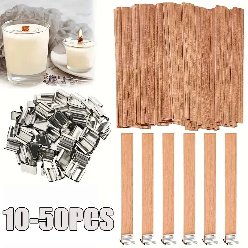 Wood Wick Crackle - Sumbu Lilin Kayu dengan Penyangga, Perlengkapan