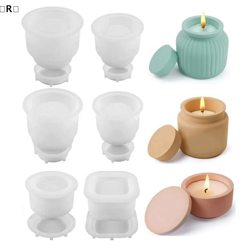 Candle Making Jars With Lids - 〔R〕1set Cetakan Silikon Stoples Lilin DIY