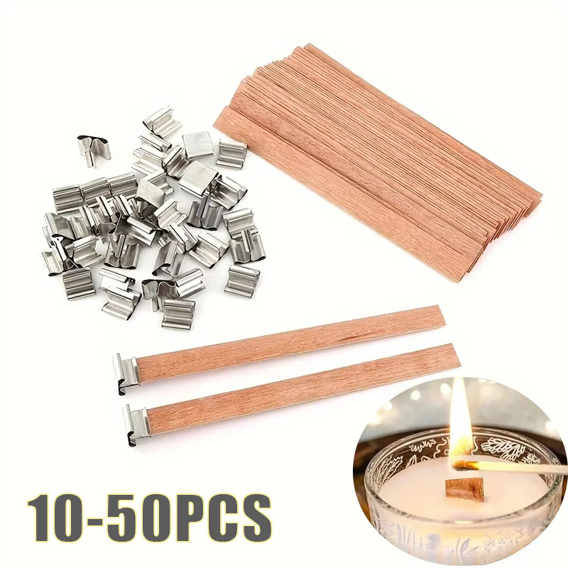 Wood Wick Crackle - 1-5 Kantong Sumbu Lilin Kayu Berbunyi