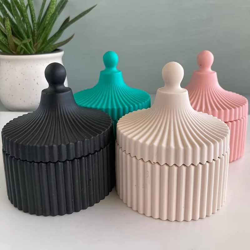 Candle Making Jars With Lids - 1 Set Cetakan Lilin Silikon dengan