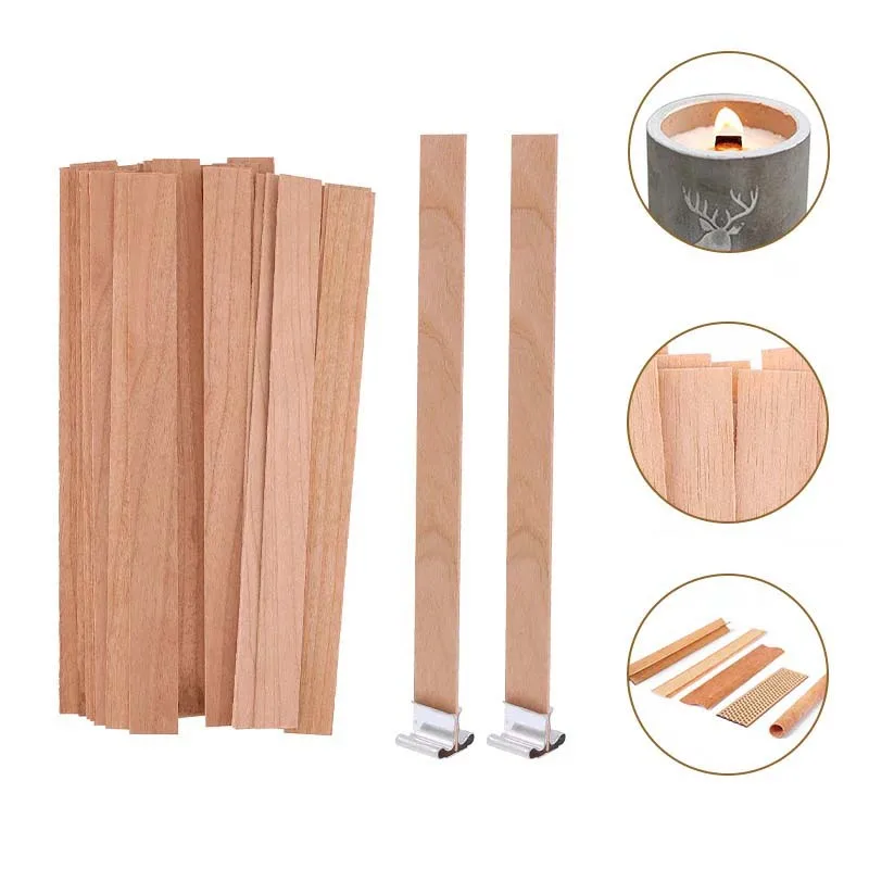 Wood Wick Crackle - 1-5 Kantong Sumbu Lilin Kayu Alami