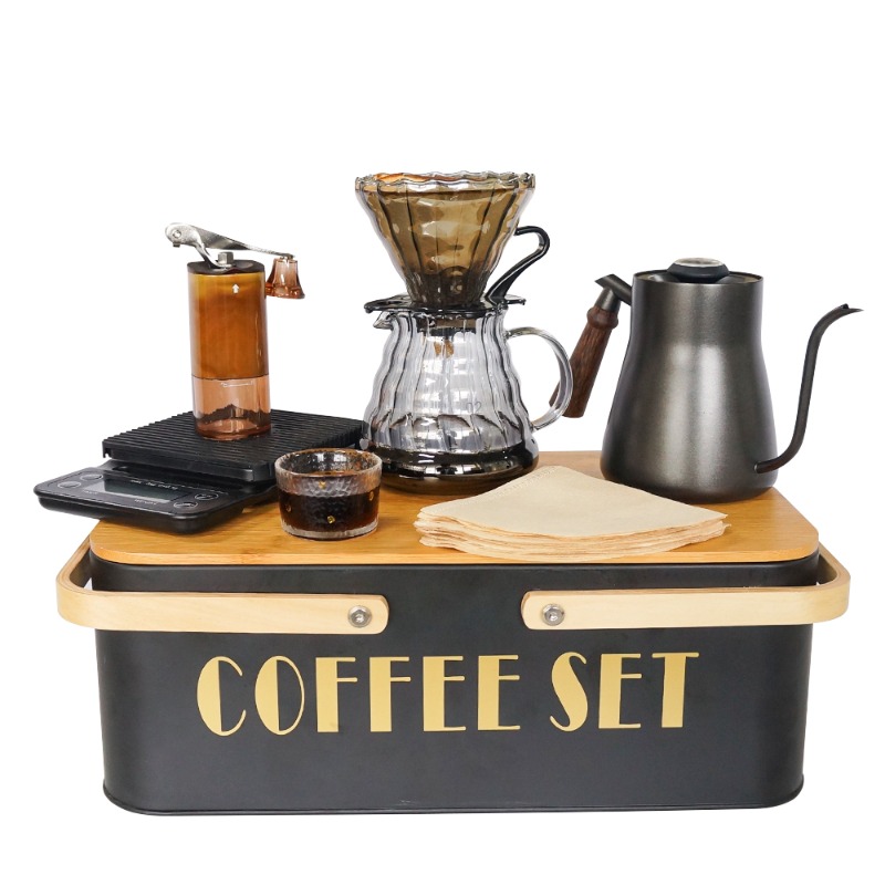 Pour Pot Aluminum - Set mesin kopi portabel dengan teko