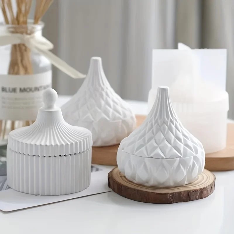 Cetakan Lilin Silikon 2pcs Mod - Candle Making Jars With Lids ulasan dan harga