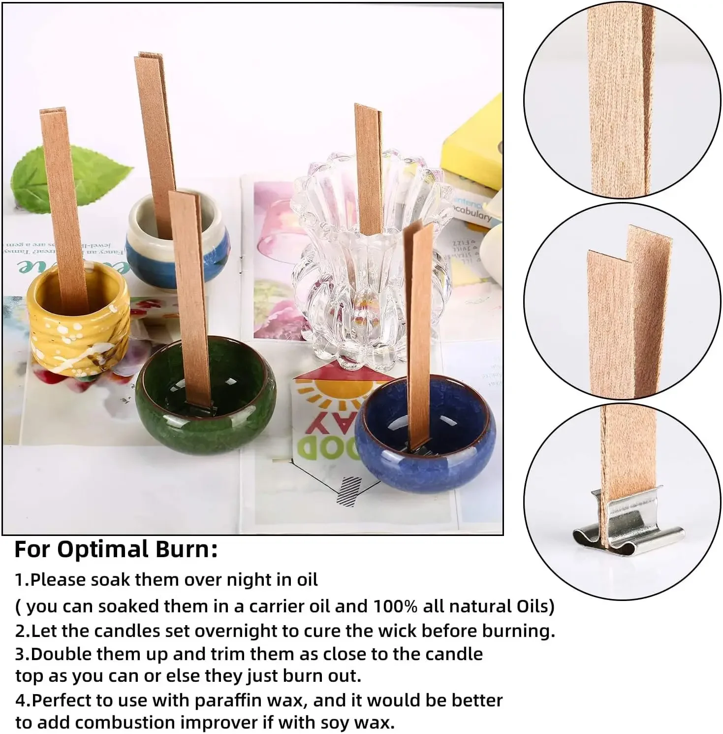 1-5 Kantong Sumbu Lilin Kayu B - Wood Wick Crackle ulasan dan harga