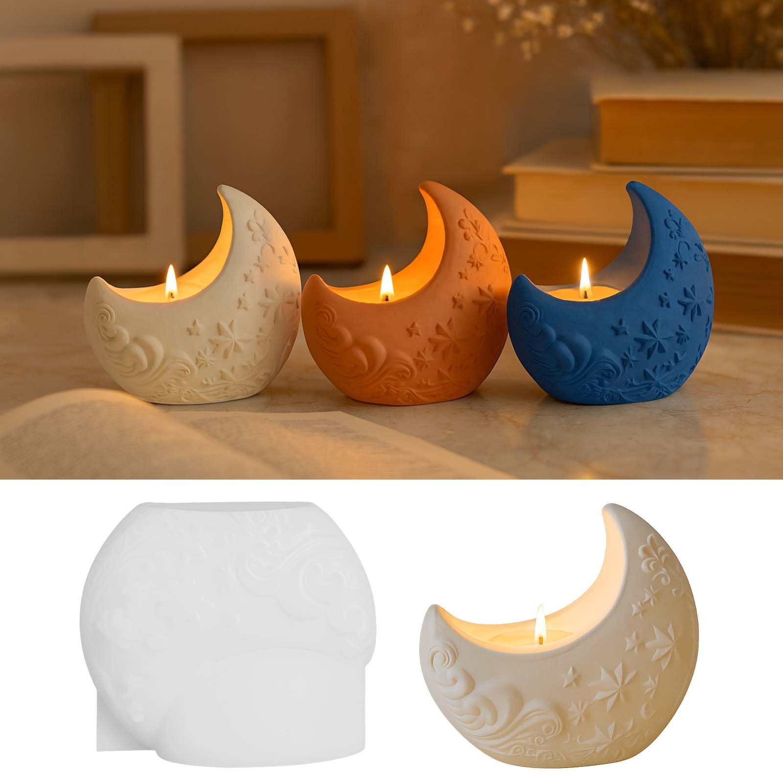Cetakan Resin Gipsum Bulan 3D  - Candle Making Process ulasan dan harga