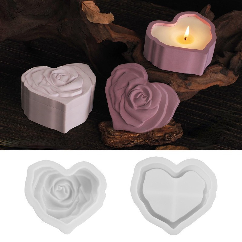 Cetakan Silikon Bentuk Hati Ma - Candle Making Jars With Lids ulasan dan harga