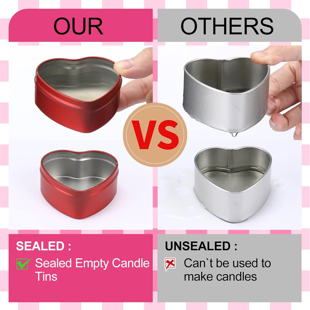 Kaleng Logam Bentuk Hati 2 oz  - Candle Making Jars With Lids ulasan dan harga