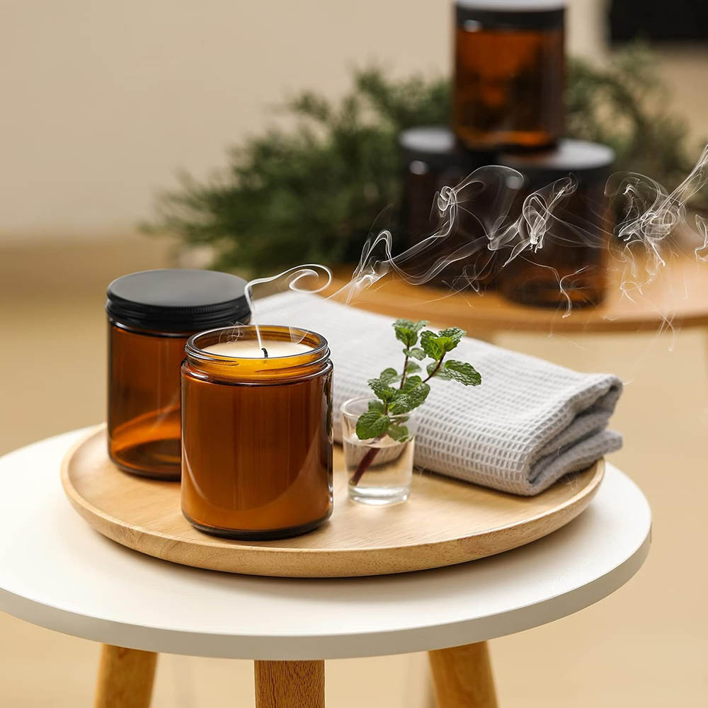 Stoples Kaca Amber 8oz dengan  - Candle Making Jars With Lids ulasan dan harga