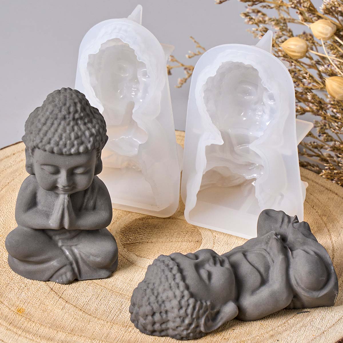 Cetakan Lilin Silikon Buddha 3 - Candle Making Process ulasan dan harga