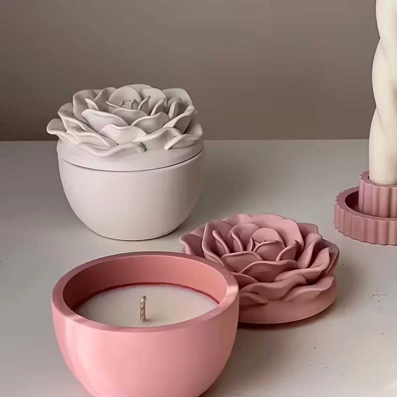 Cetakan silikon lilin bunga ma - Candle Making Jars With Lids ulasan dan harga