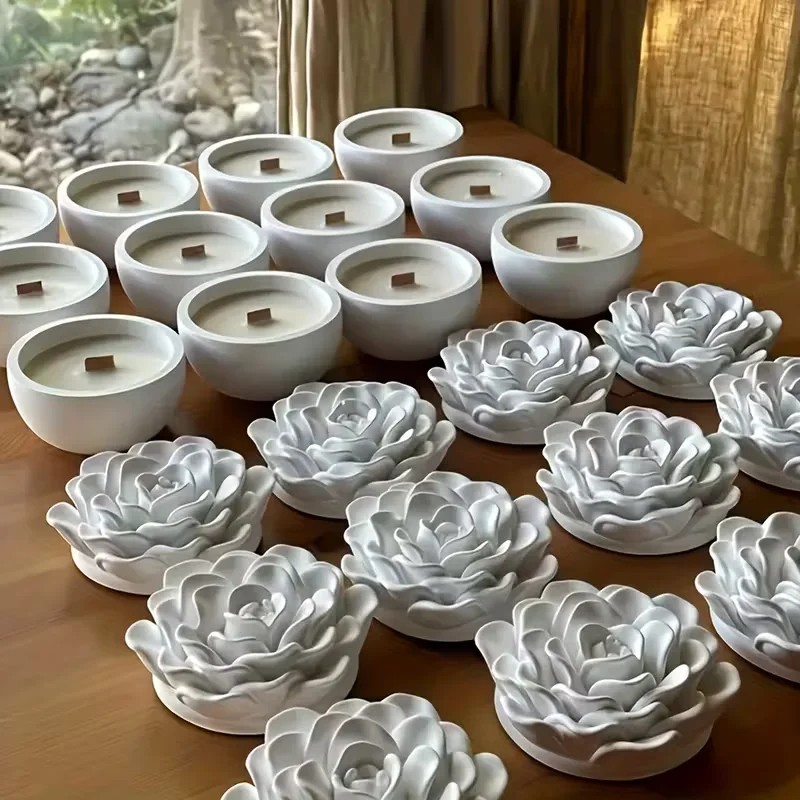 Cetakan silikon lilin bunga ma - Candle Making Jars With Lids ulasan dan harga