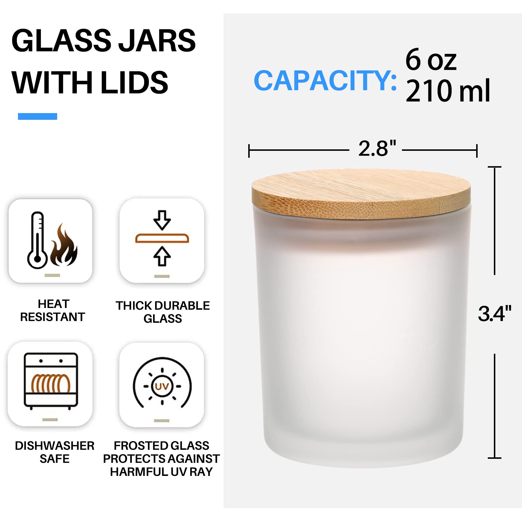 6 pak 6OZ stoples lilin kaca A - Candle Making Jars Wholesale ulasan dan harga