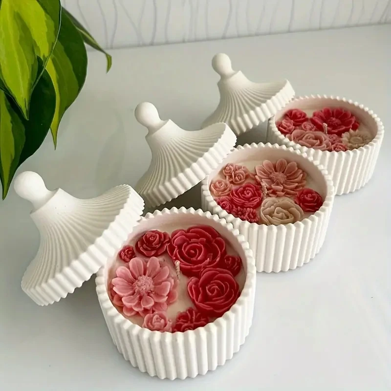 1 Set Cetakan Lilin Silikon de - Candle Making Jars With Lids ulasan dan harga