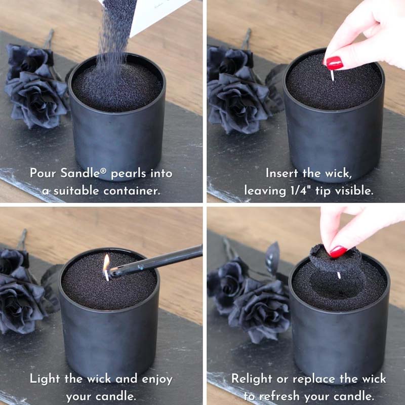 Pasir Lilin Hitam dengan Sumbu - Candle Making Ingredients ulasan dan harga
