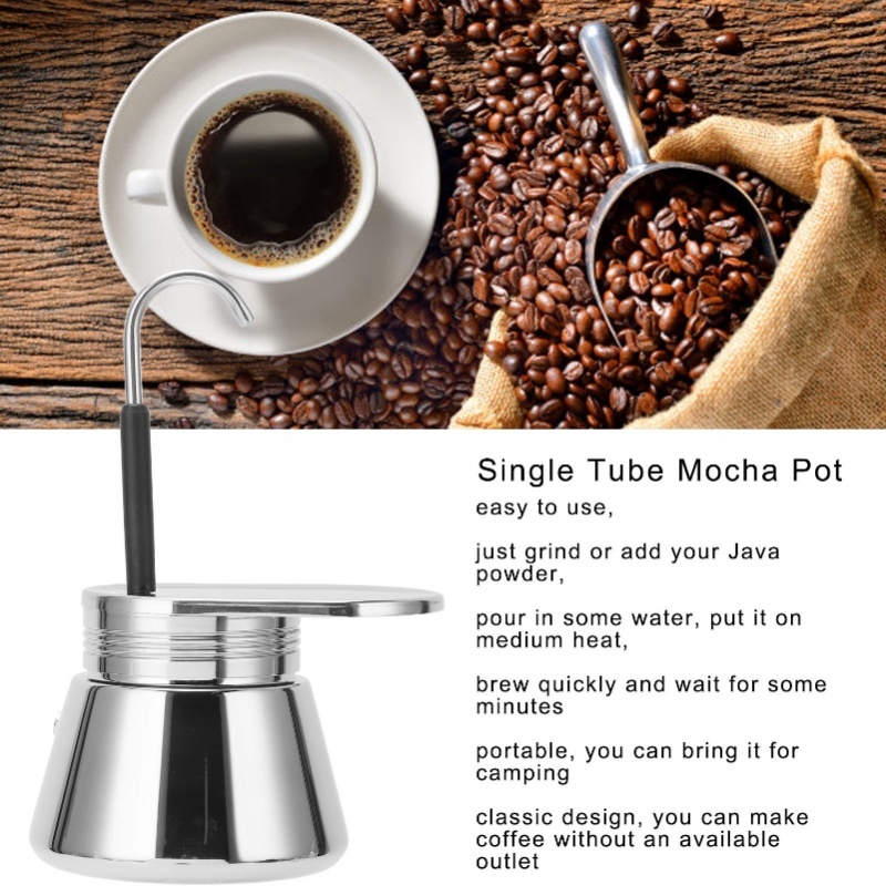 Teko Kopi Mocha Pot Stainless  - Pour Pot Aluminum ulasan dan harga